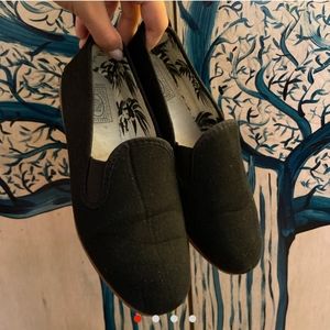 Flossy Black slip ons size 36 6